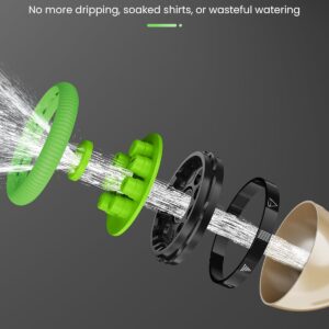 Gold Tone Metal Hose Nozzle with Adjustable Green Spray Head - Image 4