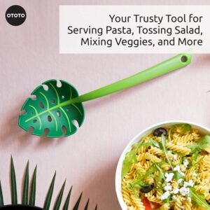Green Monstera Leaf Shaped Slotted Ladle Kitchen Utensil - Image 5