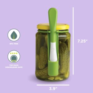 Green and White Jar-Clip Condiment Fork - Image 3