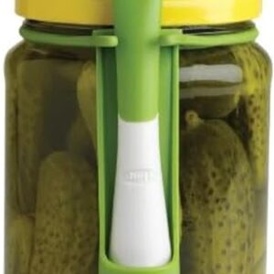 Green and White Jar-Clip Condiment Fork