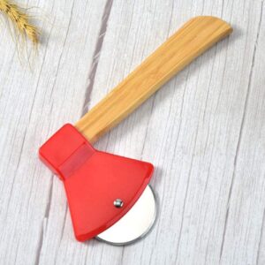 Novelty Axe Design Pizza Cutter with Bamboo Handle - Image 2