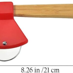 Novelty Axe Design Pizza Cutter with Bamboo Handle - Image 3