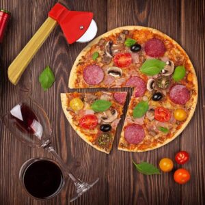 Novelty Axe Design Pizza Cutter with Bamboo Handle - Image 4