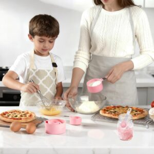 Pink Stackable Measuring Cups and Spoons Set with Stainless Steel Handles - Image 7
