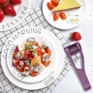 Purple Handheld Grape Slicer and Cherry Tomato Cutter - Image 2