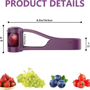Purple Handheld Grape Slicer and Cherry Tomato Cutter - Image 3