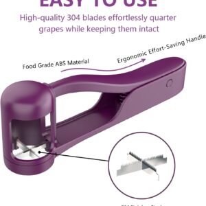Purple Handheld Grape Slicer and Cherry Tomato Cutter - Image 4