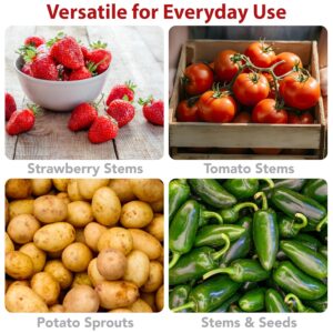 Red Handle Stainless Steel Strawberry Huller Tool - Image 5