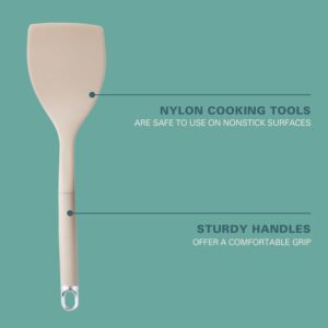 Twenty Piece Beige Nylon Cooking Utensil Set with Measuring Cups and Spoons - Image 6