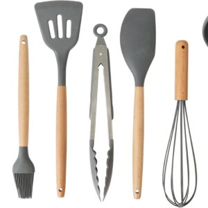 Twenty Piece Beige Nylon Cooking Utensil Set with Measuring Cups and Spoons - Image 8