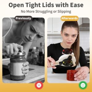 White Adjustable Jar Opener with Blue Silicone Grip Pad - Image 2