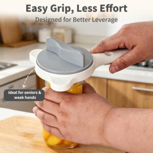 White Adjustable Jar Opener with Blue Silicone Grip Pad - Image 4