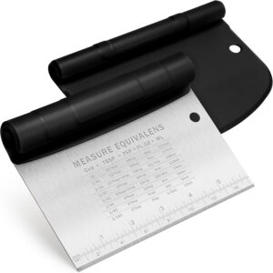 Yellow Handle Stainless Steel Bench Scraper with Measurement Equivalents - Image 8